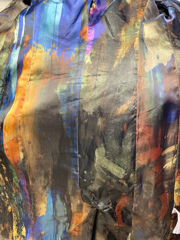 TED BAKER BLACK DANITA WRAP AROSS WOOL & CASHMERE BLEND BELTED KNEE LENGTH COAT SIZE 2 UK 10