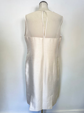 JACQUES VERT IVORY EMBELLISHED SLEEVELESS SPECIAL OCCASION DRESS SIZE 16