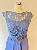 COAST CORNFLOWER BLUE LACE LONG SPECIAL OCCASION/EVENING DRESS SIZE 8