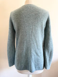 PURE COLLECTION 100% CASHMERE PALE TURQUOISE LONG SLEEVED JUMPER SIZE 14