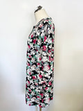 BRAND NEW BCBGMAXAZRIA MULTICOLOURED FLORAL PRINT SHORT SLEEVE SHIFT DRESS SIZE S