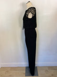 BRAND NEW PHASE EIGHT BLACK LACE TOP CAP SLEEVE JUMPSUIT SIZE 10