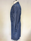 BRAND NEW BODEN DENIM BLUE COLLARED LONG SLEEVED SHIFT DRESS SIZE 16