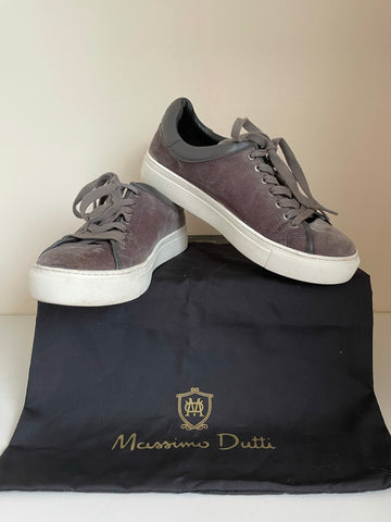 MASSIMO DUTTI DARK GREY SUEDE & LEATHER SNEAKERS/ PLIMSOLS SIZE 6/39