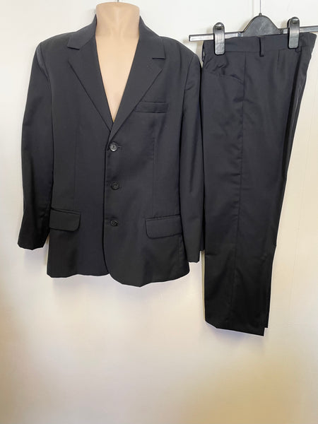 BOYS ARMANI JUNIOR NAVY BLUE 100% WOOL TROUSER SUIT AGE 13/ 160 CMS