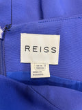 REISS BLUE CAP SLEEVED KNEE LENGTH PENCIL DRESS SIZE 14