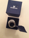 BRAND NEW SWAROVSKI WHITE CRYSTAL NIRVANI SILVER PLATE  DRESS RING SIZE 58