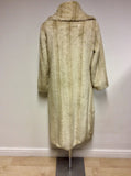 PER UNA CREAM FAUX FUR KNEE LENGTH COAT SIZE M