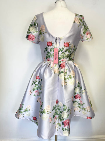 BRAND NEW CHI CHI ERIKA PALE LILAC FLORAL PRINT FIT & FLARE DRESS SIZE 12
