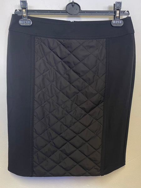 BRAND NEW BETTY BARCLAY BLACK QUILTED FRONT PANEL PENCIL SKIRT SIZE 10