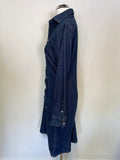 POLO RALPH LAUREN BLUE DENIM LONG SLEEVE BUTTON FRONT DRESS SIZE 4 UK 8