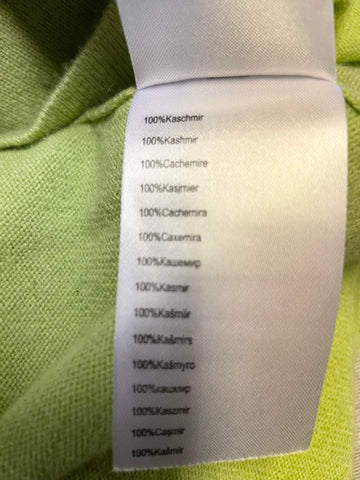 MADELEINE 100% CASHMERE LIME GREEN JUMPER SIZE 10/12