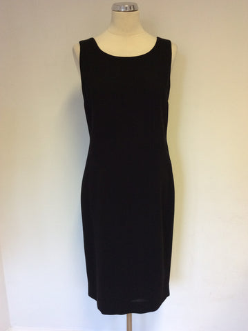 HOBBS BLACK WOOL SLEEVELESS PENCIL DRESS SIZE 12