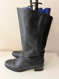 MARKON BLACK SOFT LEATHER WIDE FIT CALF LENGTH BOOTS SIZE 8/42