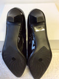 BRAND NEW PETER KAISER BLACK PATENT LEATHER BOW TRIM HEELS SIZE 3.5/36 PLUS SIZE