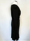 LK BENNETT BLACK WRAP ACROSS SPECIAL OCCASION DRESS SIZE 10