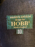 HOBBS 100% LINEN BLACK TAILORED JACKET SIZE 10