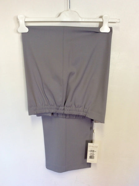 BRAND NEW ARTIGIANO SILVER GREY WOOL BLEND STRETCH PULL ON TROUSERS SIZE 20