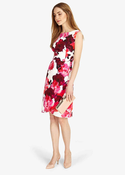 BRAND NEW PHASE EIGHT ALICE MULTICOLOURED FLORAL PRINT SLEEVELESS SHIFT DRESS SIZE 14