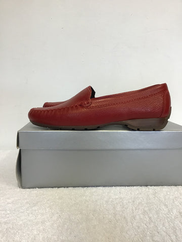 BRAND NEW JANE SHILTON ISABELLA RED LEATHER LOAFER FLATS SIZE 4/37