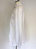 SHIRIN GUILD WHITE COTTON MANDARIN COLLAR LONG SLEEVE SHIRT SIZE M