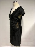 M&CO BLACK JEWEL TRIM SPECIAL OCCASION PENCIL DRESS SIZE 14