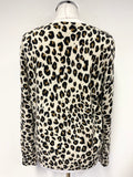 MARKS & SPENCER AUTOGRAPH 100% CASHMERE CREAM,BLACK & CAMEL LEOPARD PRINT JUMPER SIZE 14
