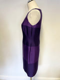 PLANET PURPLE SILK & WOOL BLEND SLEEVELESS PENCIL DRESS & JACKET SUIT SIZE 8
