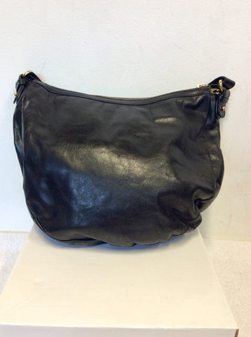 BADGLEY MISCHKA BLACK & GOLD TRIM LARGE SHOULDER BAG