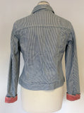 BODEN BLUE & WHITE STRIPE COTTON CASUAL JACKET SIZE 12