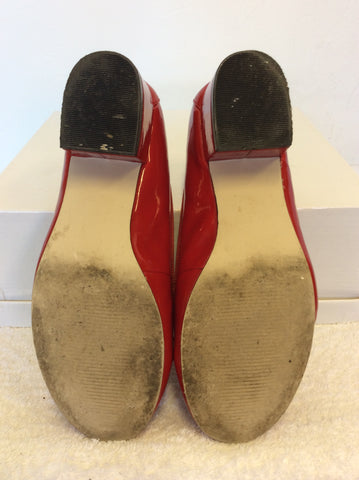 MODA IN PELLE RED PATENT BOW TRIM HEELS SIZE 3.5/36