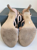 MINT VELVET ALI NUDE LEATHER STRAPPY HEEL SANDALS SIZE 8/41