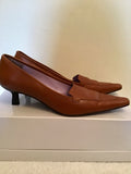 AUDLEY TAN ALL LEATHER HEELS SIZE 6/39