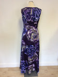 KALIKO PURPLE FLORAL PRINT MAXI DRESS SIZE 12