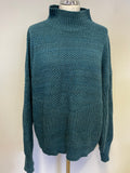 WHISTLES TEAL CHUNKY KNIT TEXTURED KNIT JUMPER SIZE L