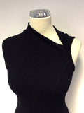 HELMUT LANG BLACK ASYMETRIC NECKLINE BODYCON DRESS SIZE P UK 6/8