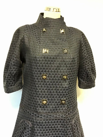 JESIRE BLACK & BLUE DESIGN SHORT SLEEVE OCCASION DRESS COAT SIZE 10