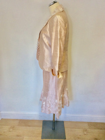 BRAND NEW VENI INFANTINO FOR ROLAND JOYCE PALE PINK BEADED SILK SPECIAL OCCASION/ MOTHER OF THE BRIDE OUTFIT SIZE 10