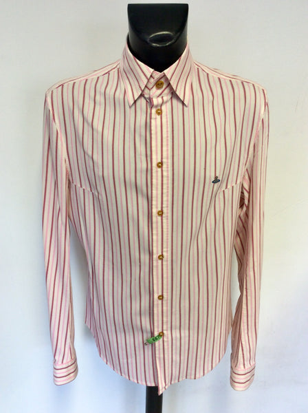 VIVIENNE WESTWOOD PINK & WHITE STRIPE SHIRT SIZE VI UK L