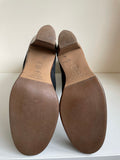 HOBBS BLACK SUEDE PULL ON KNEE LENGTH HEELED BOOTS SIZE 5/38