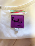 PAUL SMITH ITALIAN CLOTH WHITE SLEEVELESS FIT & FLARE DRESS SIZE 44 UK 12