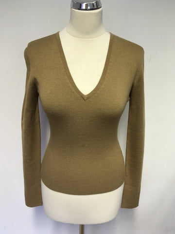 HOBBS CAMEL SILK & WOOL BLEND JUMPER SIZE 12