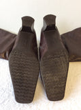 GABOR BROWN LEATHER KNEE LENGTH BOOTS SIZE 5.5/ 38.5