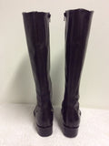 NIC DEAN DARK BROWN LEATHER KNEE LENGTH BOOTS WIDER FIT SIZE 7.5/41