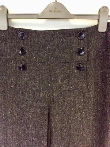 HOBBS DARK GREY MARL WOOL BLEND TROUSERS SIZE 10