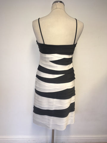 PHASE EIGHT BLACK & WHITE PLEATED SPECIAL OCCASION DRESS SIZE 12
