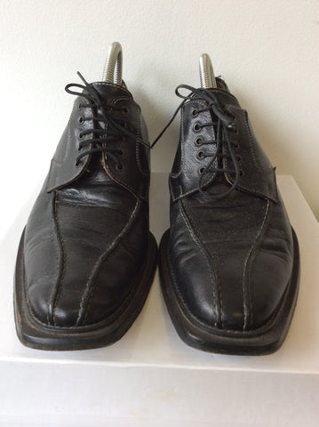 TODD WELSH BLACK ITALIAN LEATHER LACE UP SHOES SIZE 10.5 / 45