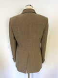 GERRY WEBER BROWN HERRINGBONE TWEED JACKET SIZE 10