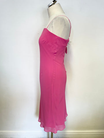 BRAND NEW GINA BACCONI PINK STRAPPY SLIP DRESS WITH LACE OVER TOP SIZE 8