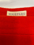 WHISTLES RED WOOL BLEND WRAP ACROSS MINI SKIRT SIZE 16